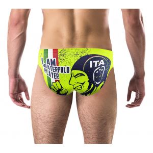 Man Swimsuit I AM WATERPOLO GREEN