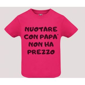 T-shirt baby short sleeve mod. Nuotare con Papà